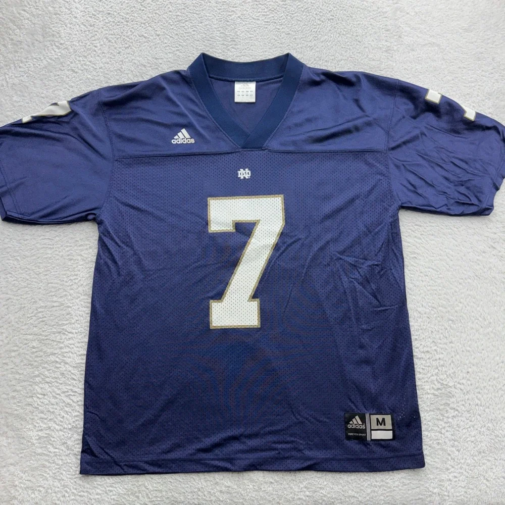 Adidas Notre Dame Fighting Irish‎ Football Jersey Navy Blue Number 7 Mens Medium